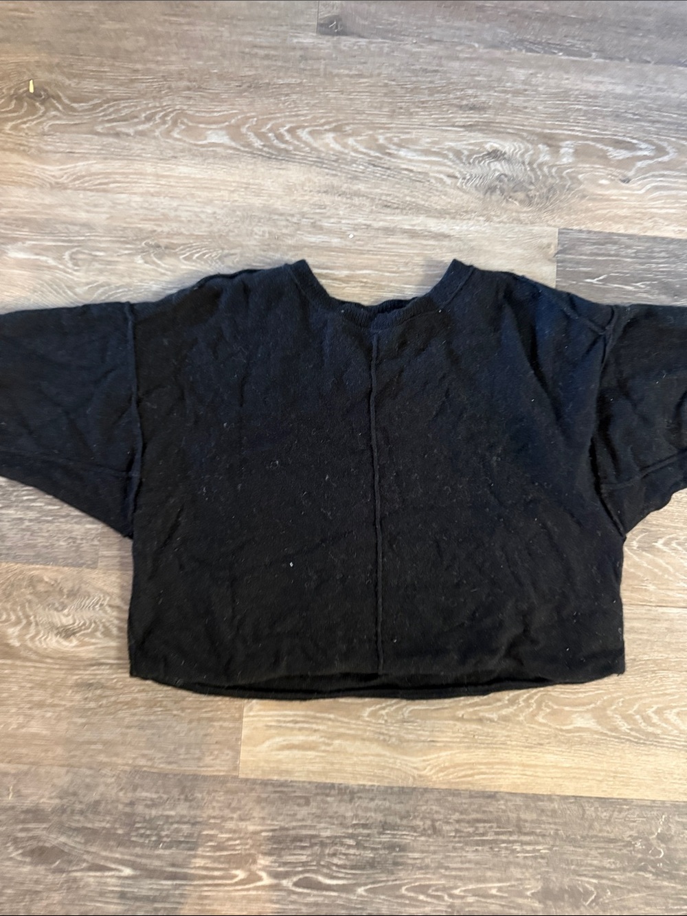 Free People Black Cropped Boxy Top